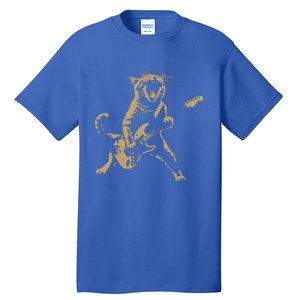 Rock Cat Playing Guitar Cat Tall T-Shirt