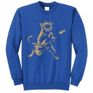 Rock Cat Playing Guitar Cat Tall Sweatshirt