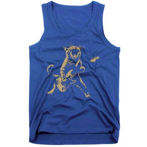 Rock Cat Playing Guitar Cat Tank Top