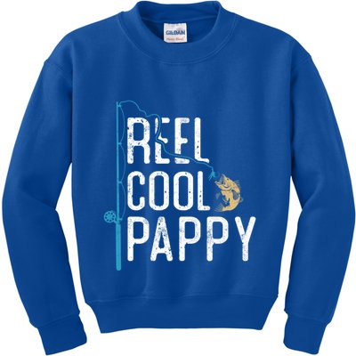 Reel Cool Pappy Vintage Funny Fishing Rod Funny Gift For Pappy Cool Gift Kids Sweatshirt