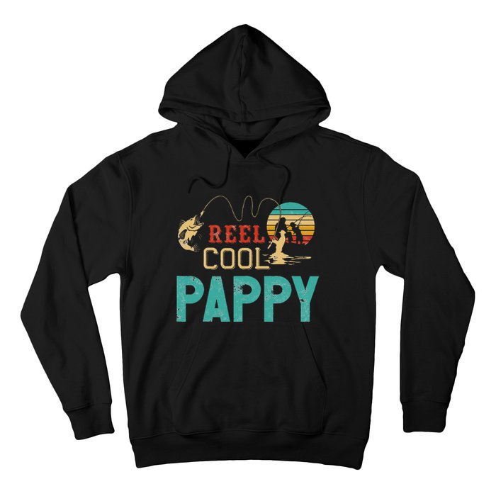 Reel Cool Pappy Vintage Funny Fishing Rod Gifts For Pappy Hoodie