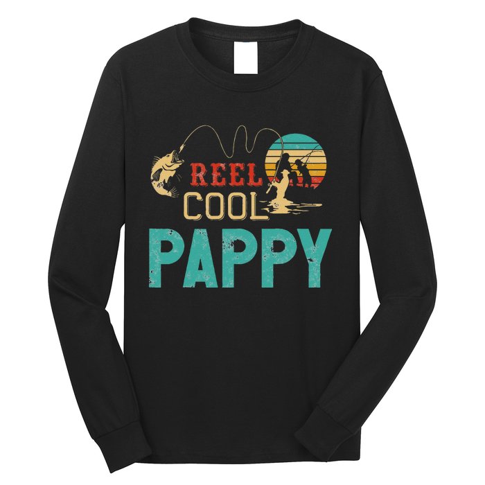 Reel Cool Pappy Vintage Funny Fishing Rod Gifts For Pappy Long Sleeve Shirt