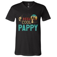 Reel Cool Pappy Vintage Funny Fishing Rod Gifts For Pappy V-Neck T-Shirt