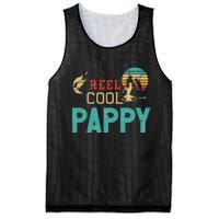 Reel Cool Pappy Vintage Funny Fishing Rod Gifts For Pappy Mesh Reversible Basketball Jersey Tank