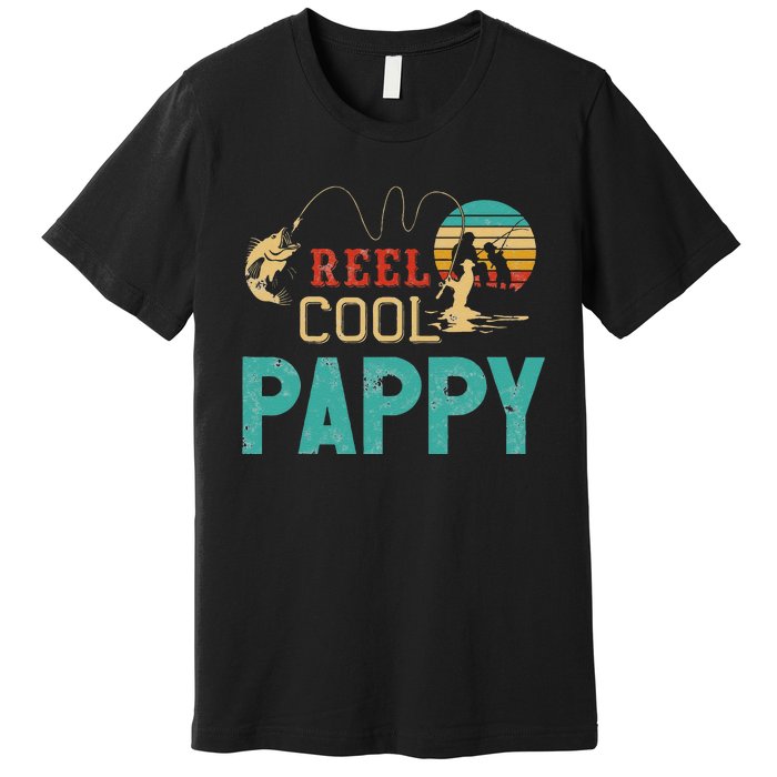 Reel Cool Pappy Vintage Funny Fishing Rod Gifts For Pappy Premium T-Shirt