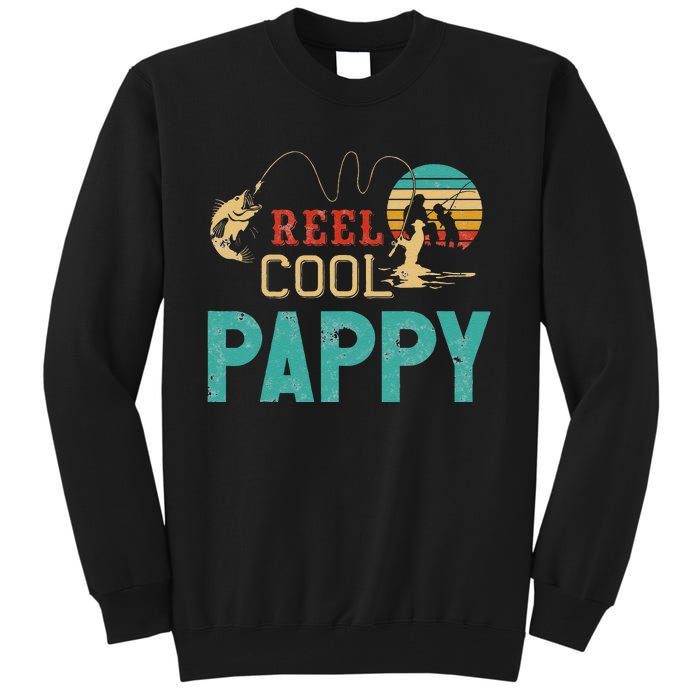 Reel Cool Pappy Vintage Funny Fishing Rod Gifts For Pappy Tall Sweatshirt