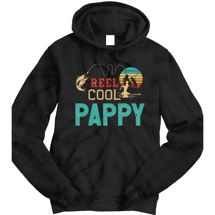 Reel Cool Pappy Vintage Funny Fishing Rod Gifts For Pappy Tie Dye Hoodie