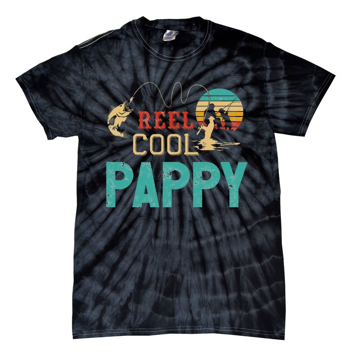 Reel Cool Pappy Vintage Funny Fishing Rod Gifts For Pappy Tie-Dye T-Shirt