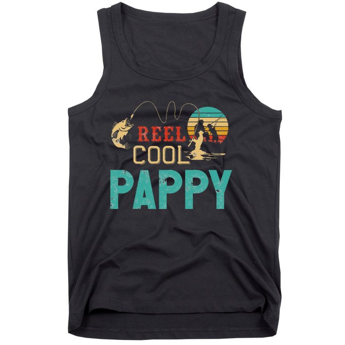 Reel Cool Pappy Vintage Funny Fishing Rod Gifts For Pappy Tank Top