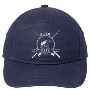 Reel Cool Papa Grandpa Fishing Gift 7-Panel Snapback Hat