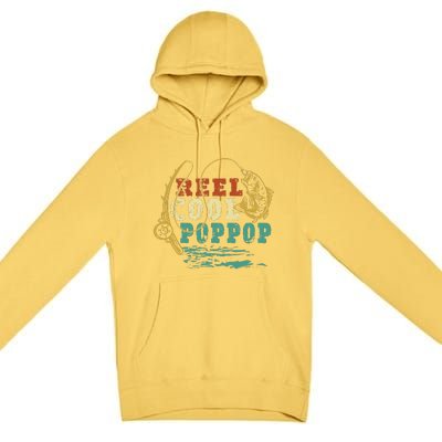 Reel Cool PopPop Vintage Fishing Funny Grandpa Fisherman Premium Pullover Hoodie