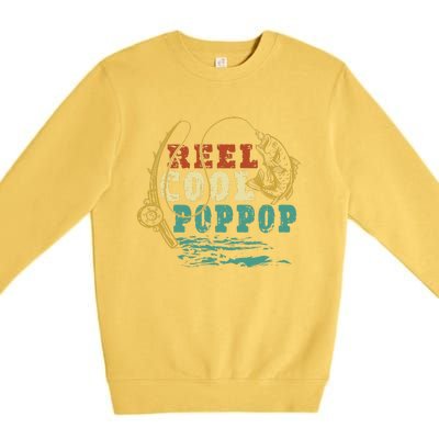 Reel Cool PopPop Vintage Fishing Funny Grandpa Fisherman Premium Crewneck Sweatshirt