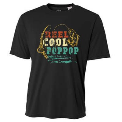 Reel Cool PopPop Vintage Fishing Funny Grandpa Fisherman Cooling Performance Crew T-Shirt