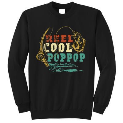 Reel Cool PopPop Vintage Fishing Funny Grandpa Fisherman Sweatshirt