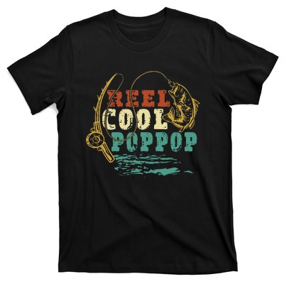 Reel Cool PopPop Vintage Fishing Funny Grandpa Fisherman T-Shirt