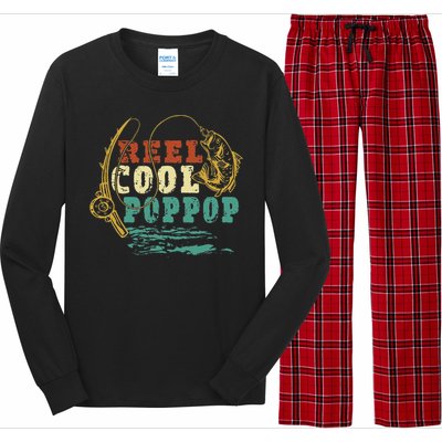 Reel Cool PopPop Vintage Fishing Funny Grandpa Fisherman Long Sleeve Pajama Set