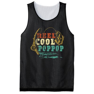 Reel Cool PopPop Vintage Fishing Funny Grandpa Fisherman Mesh Reversible Basketball Jersey Tank