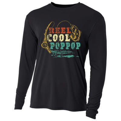 Reel Cool PopPop Vintage Fishing Funny Grandpa Fisherman Cooling Performance Long Sleeve Crew