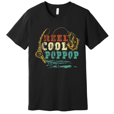 Reel Cool PopPop Vintage Fishing Funny Grandpa Fisherman Premium T-Shirt