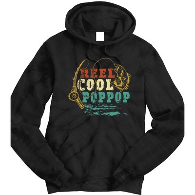 Reel Cool PopPop Vintage Fishing Funny Grandpa Fisherman Tie Dye Hoodie