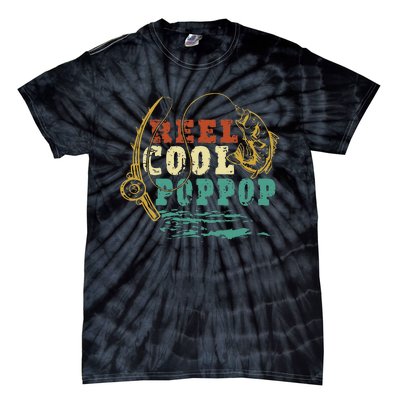 Reel Cool PopPop Vintage Fishing Funny Grandpa Fisherman Tie-Dye T-Shirt