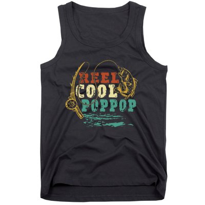 Reel Cool PopPop Vintage Fishing Funny Grandpa Fisherman Tank Top