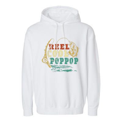 Reel Cool PopPop Vintage Fishing Funny Grandpa Fisherman Garment-Dyed Fleece Hoodie