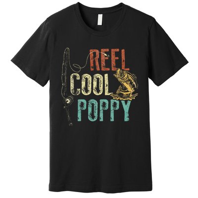 Reel Cool Poppy Fishing Grandpa Gift Fathers Day Fisherman Premium T-Shirt