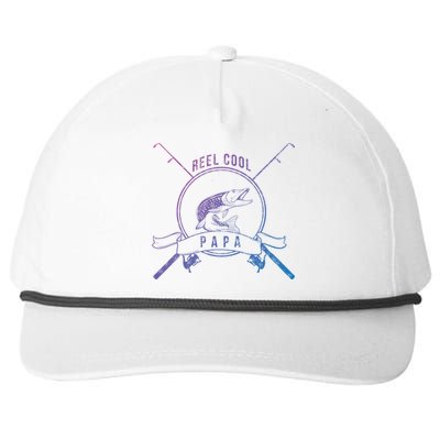 Reel Cool Papa Grandpa Fishing Gift Snapback Five-Panel Rope Hat