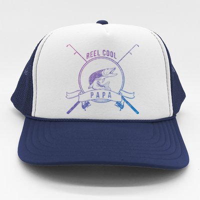 Reel Cool Papa Grandpa Fishing Gift Trucker Hat