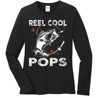 Reel Cool Pops Fishing Birthday Fathers Day For Ladies Long Sleeve Shirt