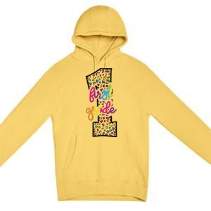 Rainbow Cheetah Print First Grade Premium Pullover Hoodie