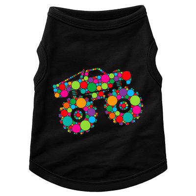 Retro Colorful Polka Dots Monster Truck Happy Dot Day Doggie Tank