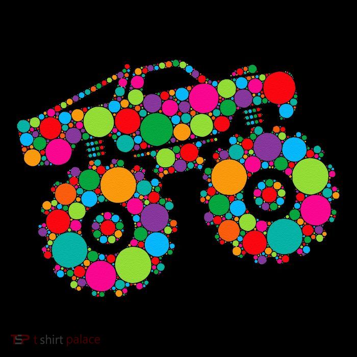 Retro Colorful Polka Dots Monster Truck Happy Dot Day Flatbill Hat