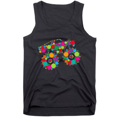 Retro Colorful Polka Dots Monster Truck Happy Dot Day Tank Top