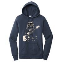 Rock Cat Playing Guitar Cat Funny Guitar Cat Kitty Women's Pullover Hoodie