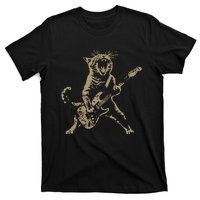 Rock Cat Playing Guitar Funny Guitar Cat T-Shirt