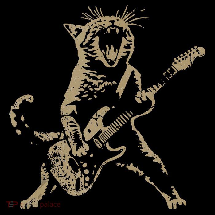 Rock Cat Playing Guitar Funny Guitar Cat 16 in Basic Backpack