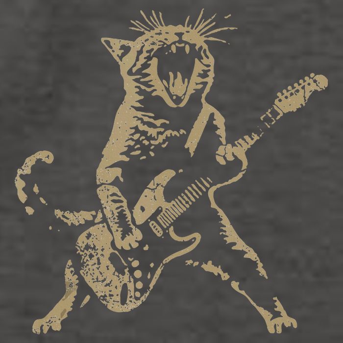 Rock Cat Playing Guitar Funny Guitar Cat Vector Backpack