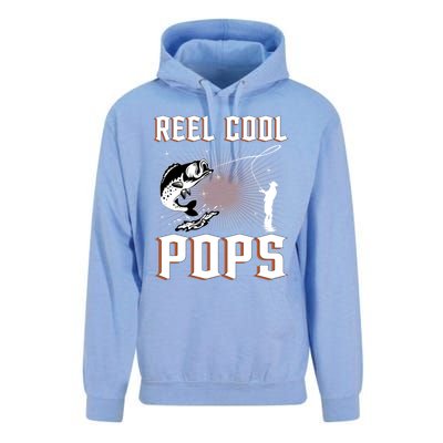 Reel Cool Pops Funny Fishing Grandpa Dad Joke Cool Fisher Funny Gift Unisex Surf Hoodie