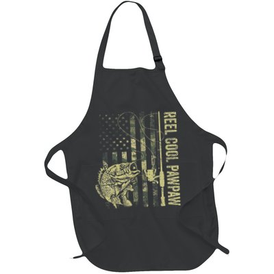 Reel Cool Pawpaw Camouflage American Flag Father's Day Gift Full-Length Apron With Pockets