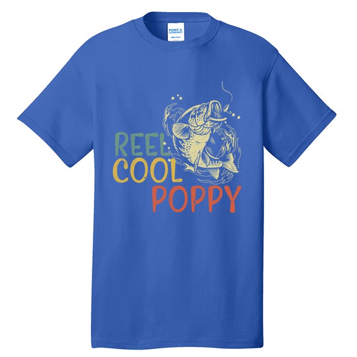 Reel Cool Poppy Vintage Fishing FatherS Day Gift Tall T-Shirt