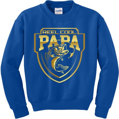 Reel Cool Papa Father Fatherhood Fathers Day Cool Gift Kids Sweatshirt