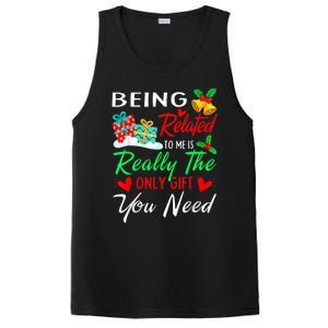 Retro Christmas Pajama Family Squad Xmas Being Related To Me Cute Gift PosiCharge Competitor Tank