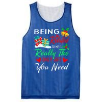 Retro Christmas Pajama Family Squad Xmas Being Related To Me Cute Gift Mesh Reversible Basketball Jersey Tank