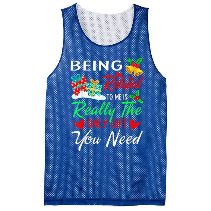 Retro Christmas Pajama Family Squad Xmas Being Related To Me Cute Gift Mesh Reversible Basketball Jersey Tank