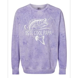 Reel Cool Papa Fishing Dad Gifts Fathers Day Fisherman Fish Colorblast Crewneck Sweatshirt