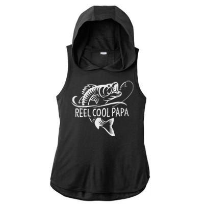 Reel Cool Papa Fishing Dad Gifts Fathers Day Fisherman Fish Ladies PosiCharge Tri-Blend Wicking Draft Hoodie Tank