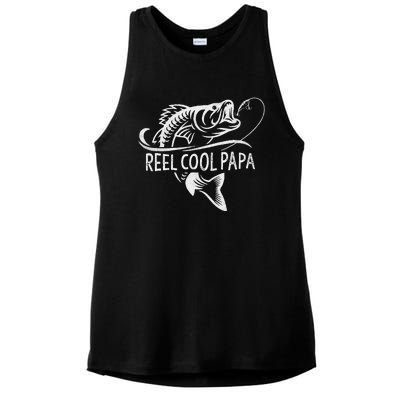 Reel Cool Papa Fishing Dad Gifts Fathers Day Fisherman Fish Ladies PosiCharge Tri-Blend Wicking Tank