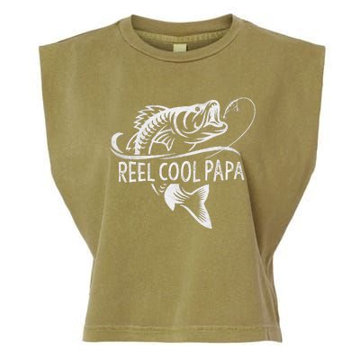 Reel Cool Papa Fishing Dad Gifts Fathers Day Fisherman Fish Garment-Dyed Women's Muscle Tee